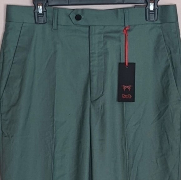 ASOS Devil's Advocate Men's Green Wide Leg Smart Formal Dress Pants Size 30 - Picture 2 of 9